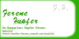 ferenc hupfer business card